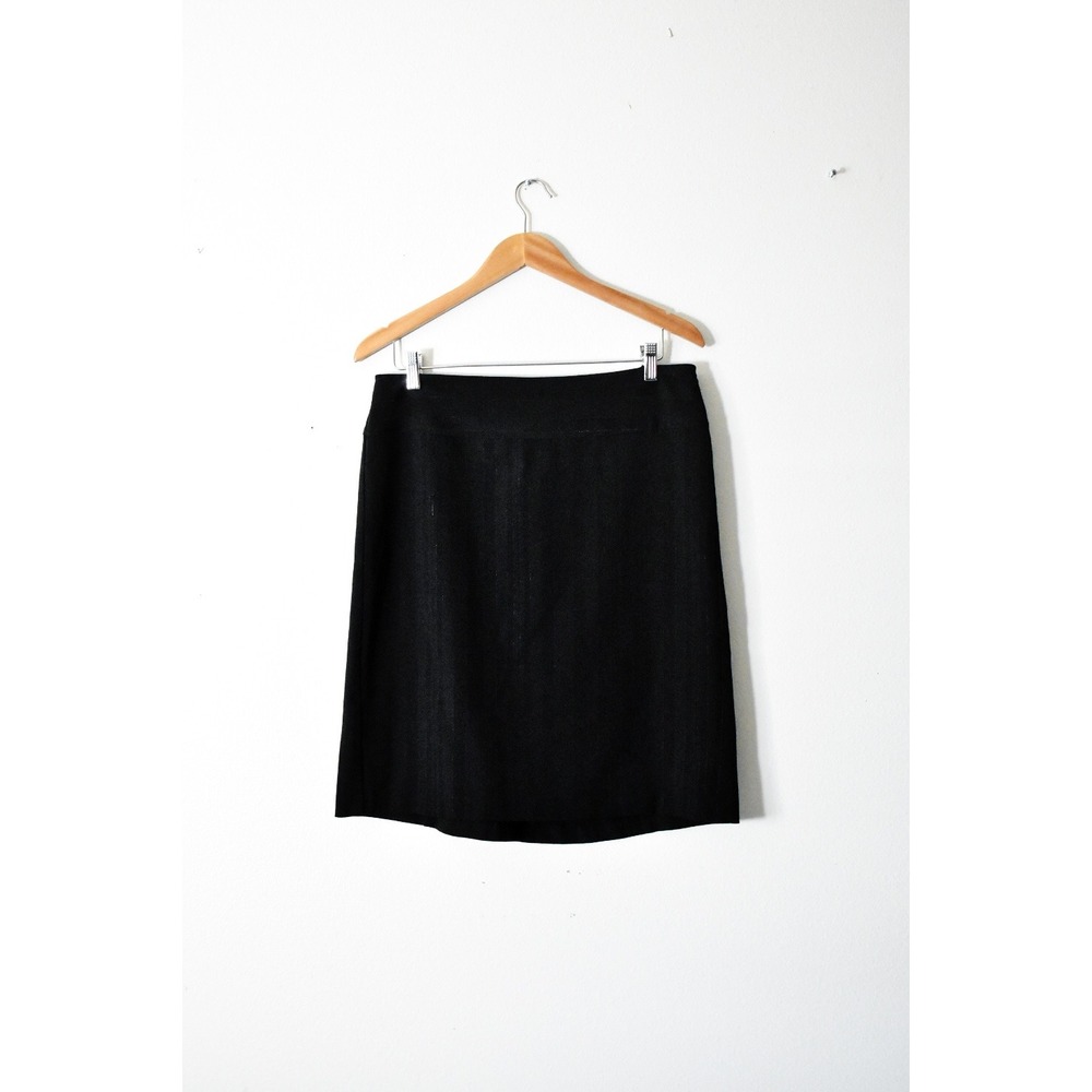 A-list by Wrappe Mini Skirt Women 13 Black Vintage Metallic Pinstripe Tailored